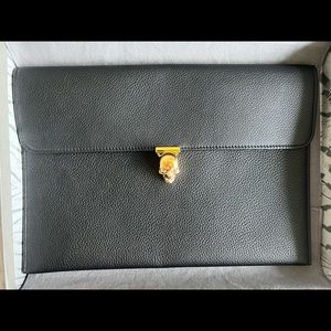 Alexander McQueen Scull Leather Envelope Clutch